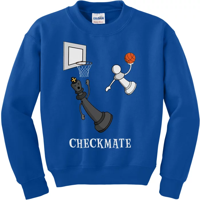 Funny Checkmate Chess Basketball Game Board King Pawn Piece Kids Sweatshirt