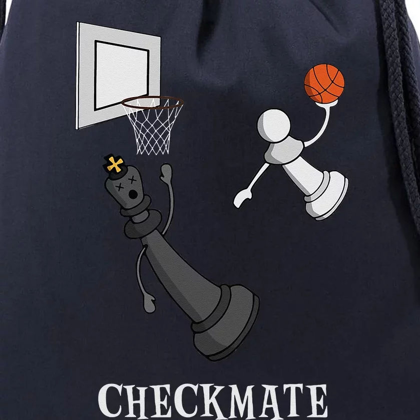 Funny Checkmate Chess Basketball Game Board King Pawn Piece Drawstring Bag