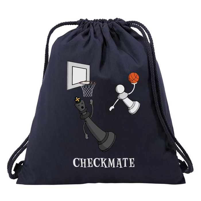 Funny Checkmate Chess Basketball Game Board King Pawn Piece Drawstring Bag