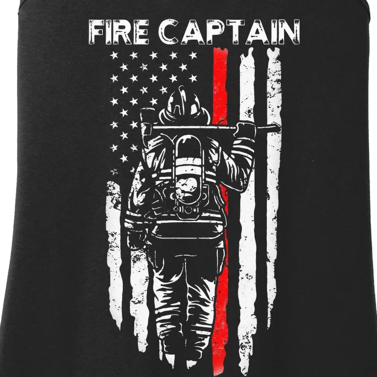 Fire Captain Chief American flag gifts Firefighter Captain Ladies Essential Tank