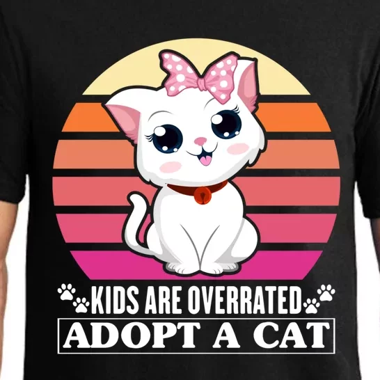 Funny Cute Cat Dad Cat Mom Are Overrated Adopt A Cat Gift Pajama Set