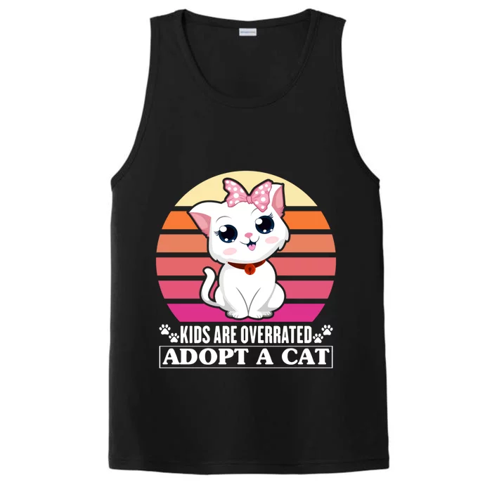 Funny Cute Cat Dad Cat Mom Are Overrated Adopt A Cat Gift Performance Tank