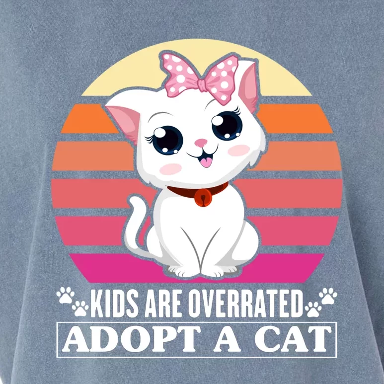 Funny Cute Cat Dad Cat Mom Are Overrated Adopt A Cat Gift Garment-Dyed Women's Muscle Tee