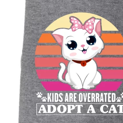 Funny Cute Cat Dad Cat Mom Are Overrated Adopt A Cat Gift Doggie 3-End Fleece Hoodie