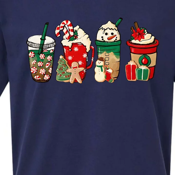 Funny Christmas Coffee Lover Cute Snowman Latte Xmas Holiday Sueded Cloud Jersey T-Shirt