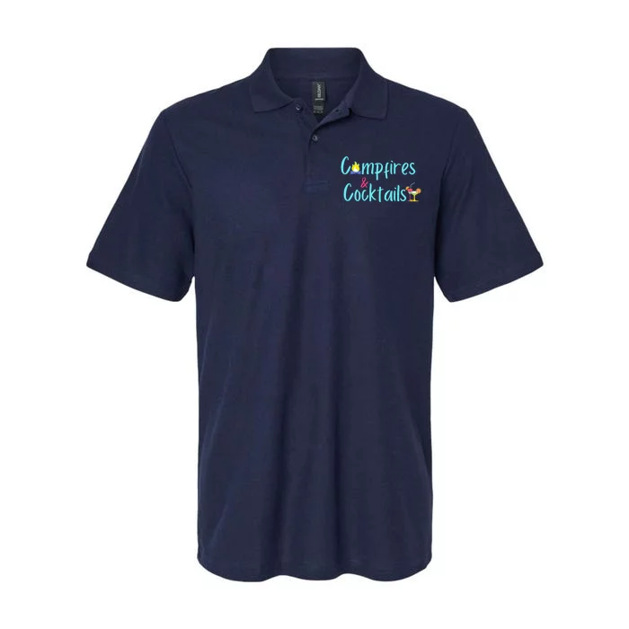 Funny Camping Campfires And Cocktails Gift For Camper Softstyle Adult Sport Polo