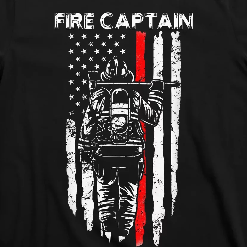 Fire Captain Chief American Flag Gifts Firefighter T-Shirt