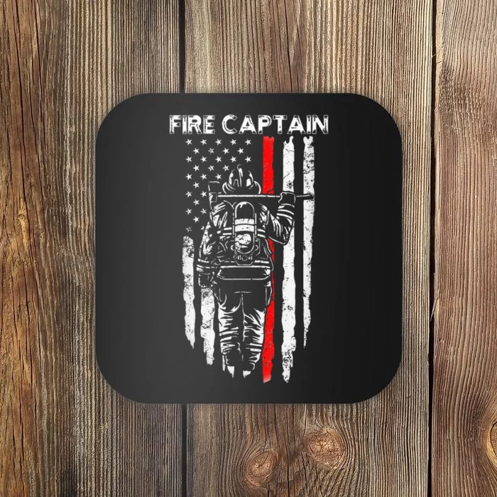 Fire Captain Chief American Flag Gifts Firefighter Coaster