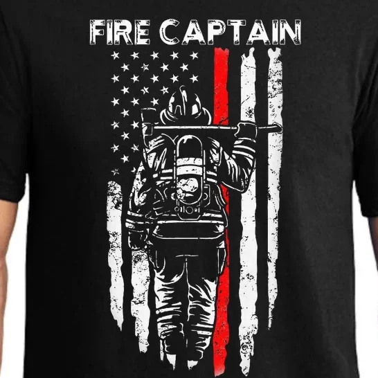 Fire Captain Chief American Flag Gifts Firefighter Pajama Set