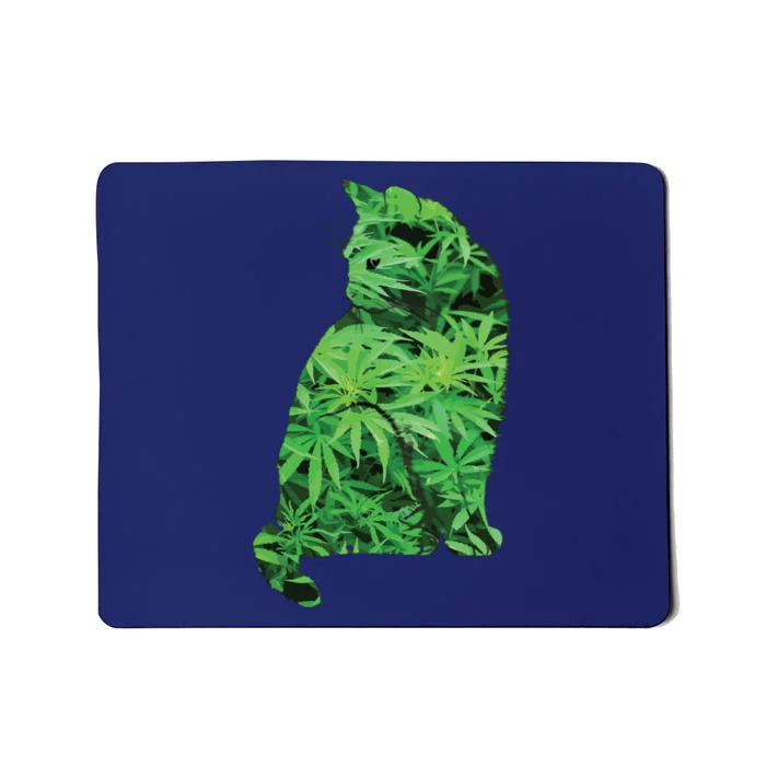 Funny Cannabis & Cat Lover Marijuana Weed Smoker Art Mousepad