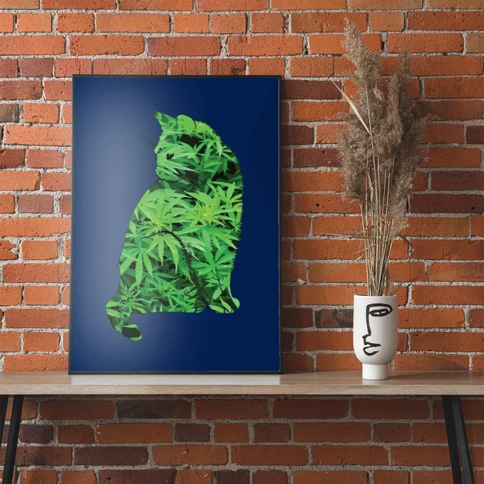 Funny Cannabis & Cat Lover Marijuana Weed Smoker Art Poster