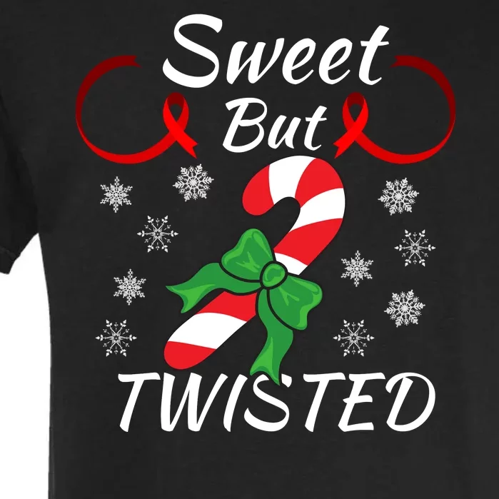 Funny Candy Cane Christmas Holiday Sweet But Twisted Funny Holiday Candy Design Garment-Dyed Heavyweight T-Shirt