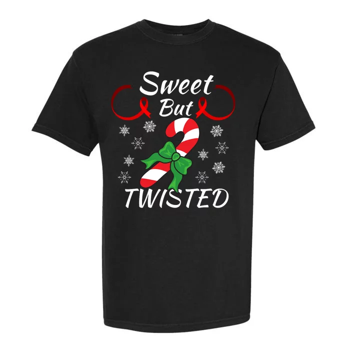 Funny Candy Cane Christmas Holiday Sweet But Twisted Funny Holiday Candy Design Garment-Dyed Heavyweight T-Shirt