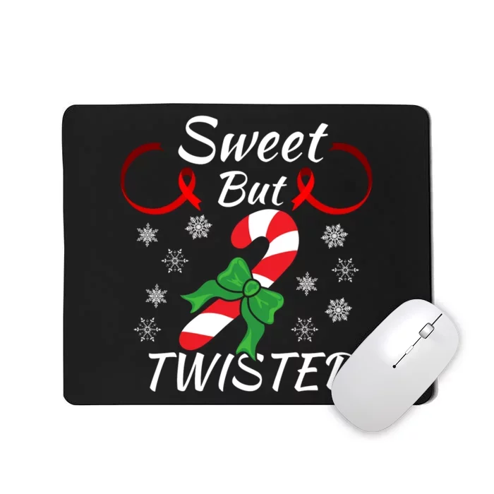 Funny Candy Cane Christmas Holiday Sweet But Twisted Funny Holiday Candy Design Mousepad