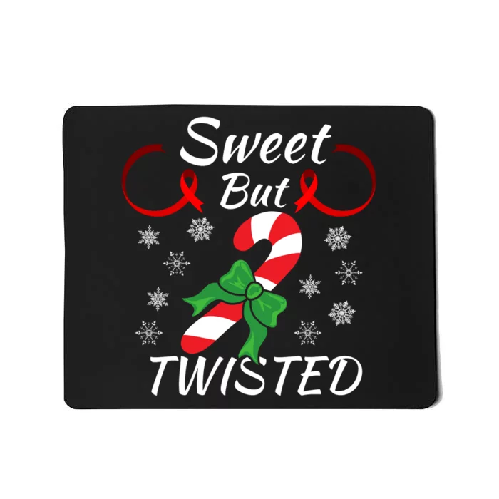 Funny Candy Cane Christmas Holiday Sweet But Twisted Funny Holiday Candy Design Mousepad