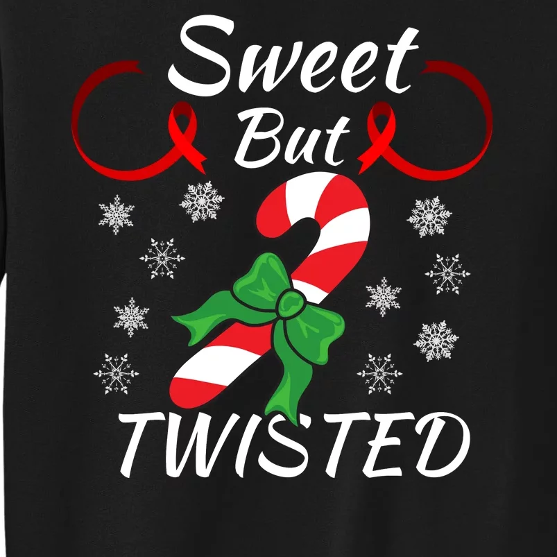 Funny Candy Cane Christmas Holiday Sweet But Twisted Funny Holiday Candy Design Tall Sweatshirt