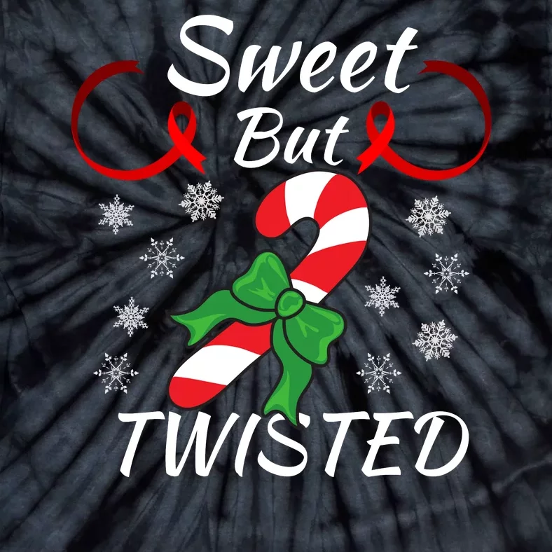 Funny Candy Cane Christmas Holiday Sweet But Twisted Funny Holiday Candy Design Tie-Dye T-Shirt