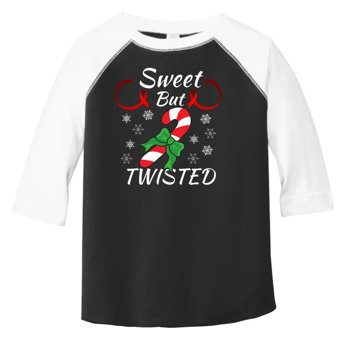 Funny Candy Cane Christmas Holiday Sweet But Twisted Funny Holiday Candy Design Toddler Fine Jersey T-Shirt