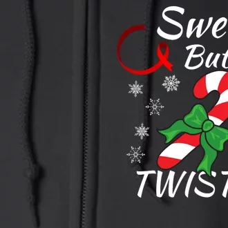 Funny Candy Cane Christmas Holiday Sweet But Twisted Funny Holiday Candy Design Full Zip Hoodie