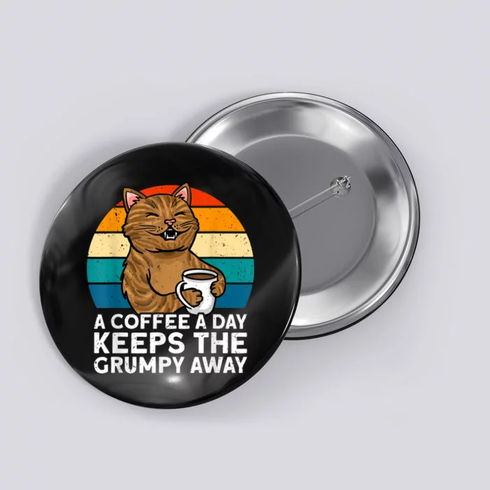 Funny Coffee, Coffee Lover, Cute Cat Button