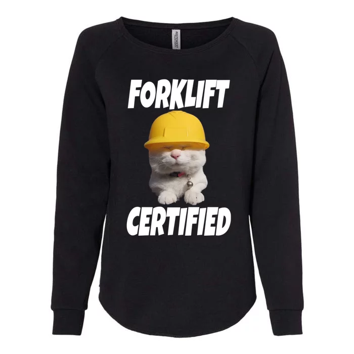 Forklift Certified Cat Womens California Wash Sweatshirt