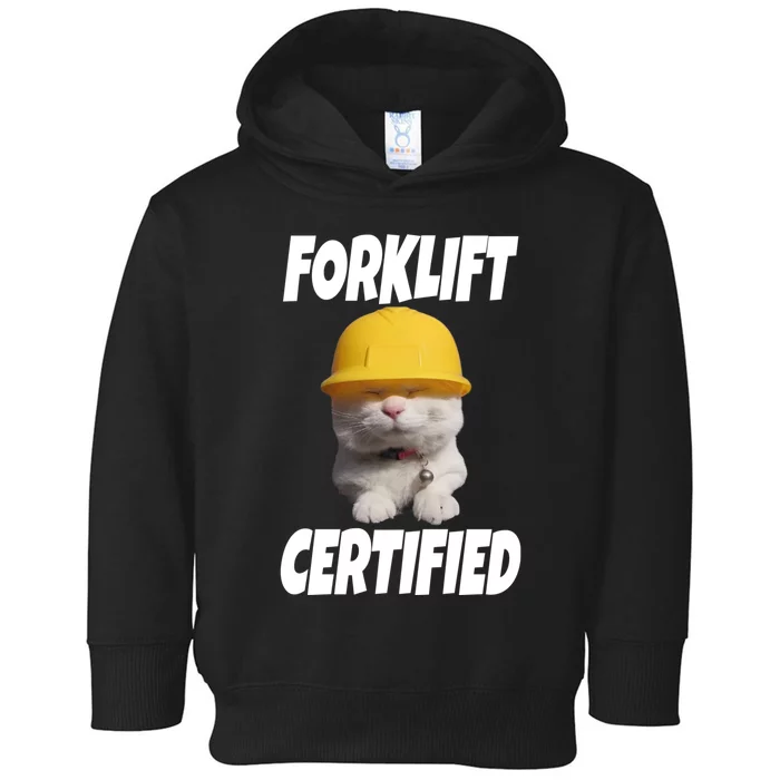 Forklift Certified Cat Toddler Hoodie