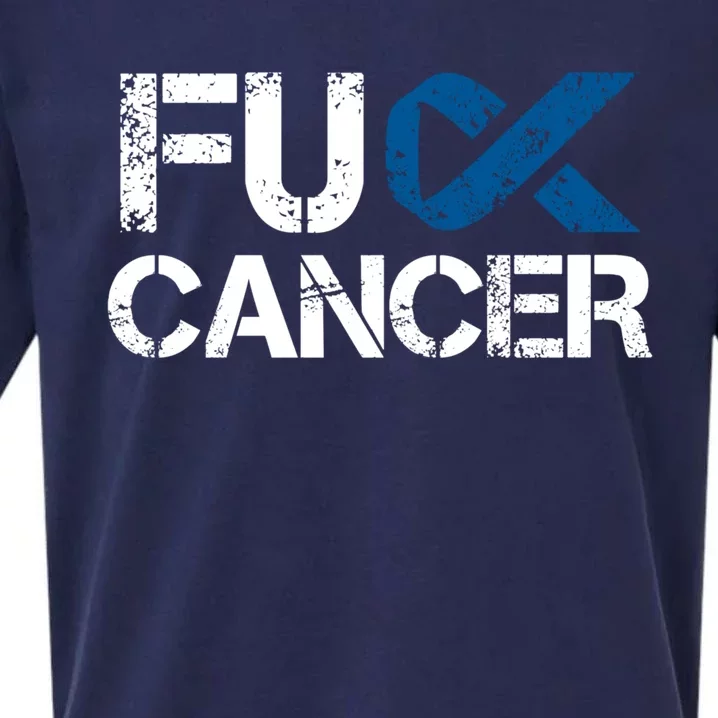 Fuck Cancer Colon Cancer Support Gift Sueded Cloud Jersey T-Shirt