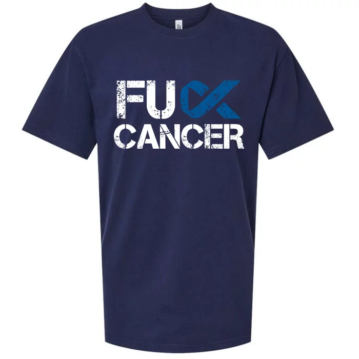 Fuck Cancer Colon Cancer Support Gift Sueded Cloud Jersey T-Shirt