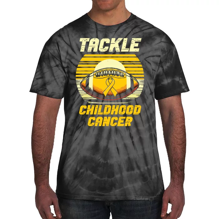 Football Childhood Cancer Awareness Tie-Dye T-Shirt