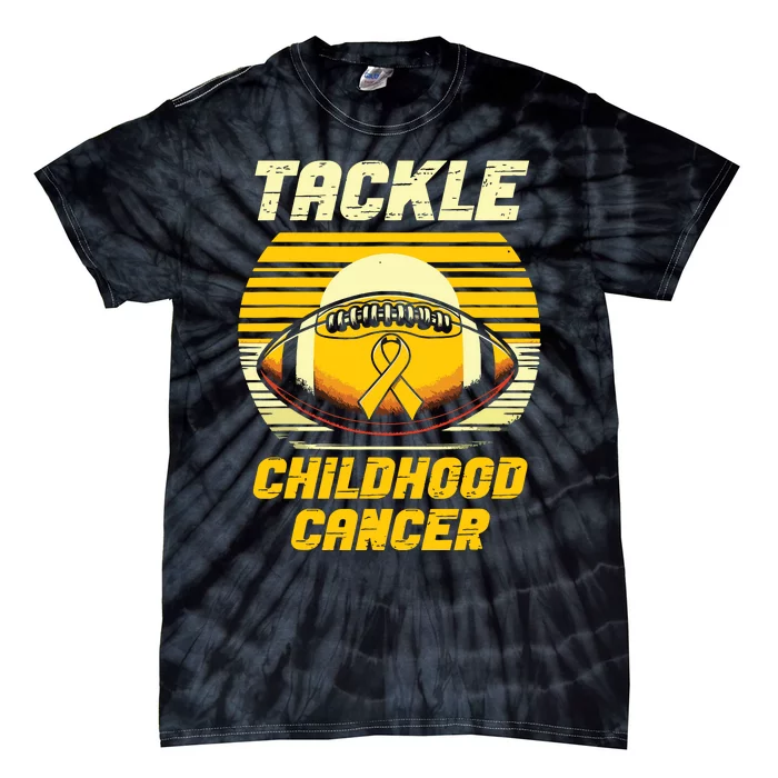 Football Childhood Cancer Awareness Tie-Dye T-Shirt