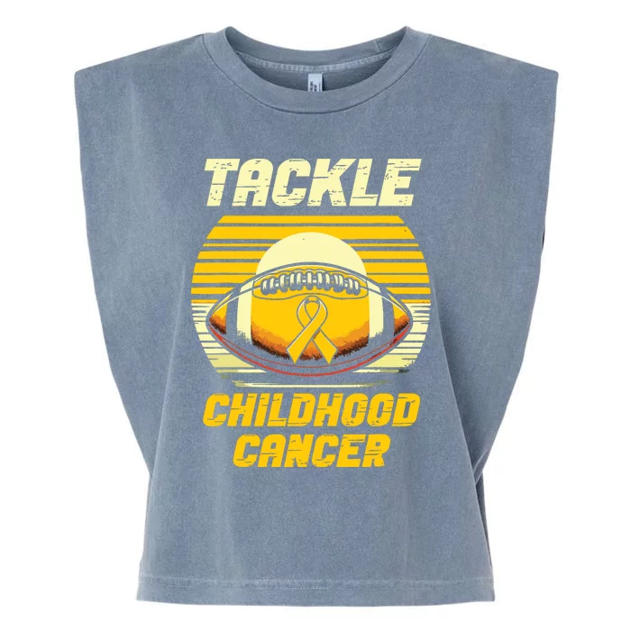 Football Childhood Cancer Awareness Garment-Dyed Women's Muscle Tee