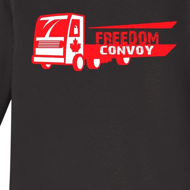 Freedom Convoy Canadian Truck Baby Long Sleeve Bodysuit