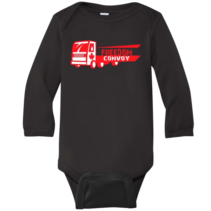 Freedom Convoy Canadian Truck Baby Long Sleeve Bodysuit