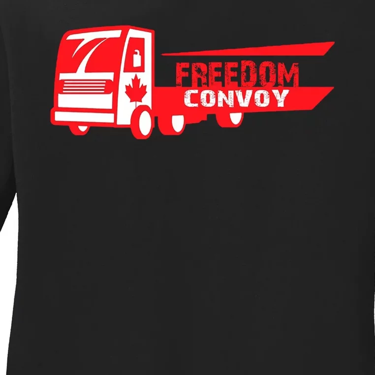 Freedom Convoy Canadian Truck Ladies Long Sleeve Shirt