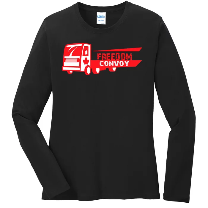 Freedom Convoy Canadian Truck Ladies Long Sleeve Shirt