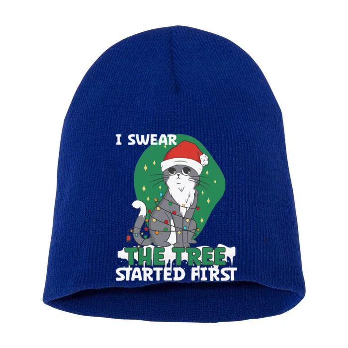 Funny Christmas Cat For Cat Lover Man Funny Short Acrylic Beanie