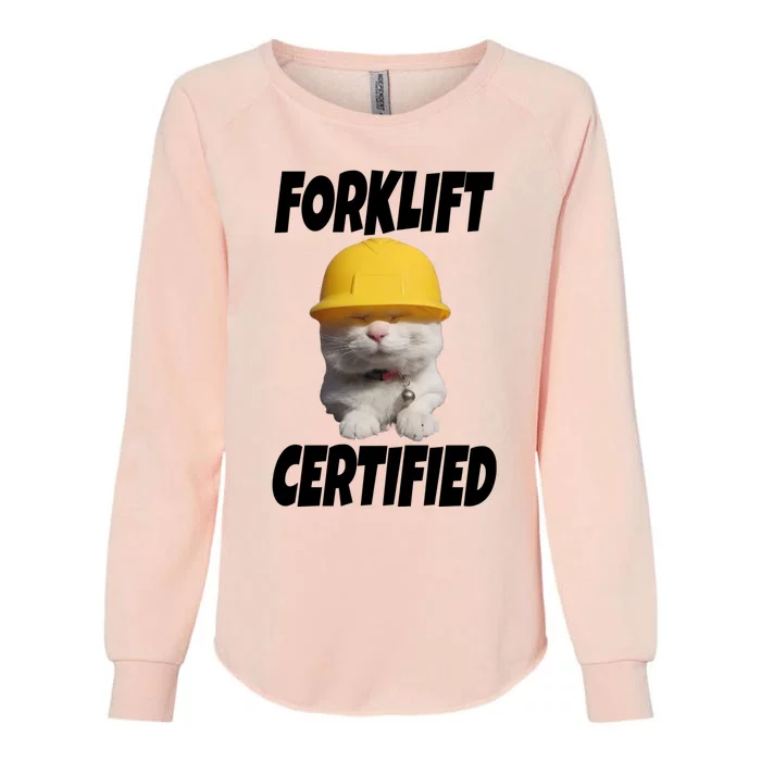 Forklift Certified Cat Womens California Wash Sweatshirt