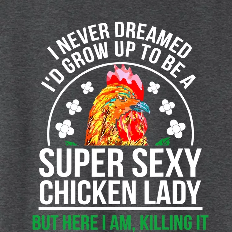 Funny Crazy Chicken Farmer Lady Women Meaningful Gift Women's Crop Top Tee