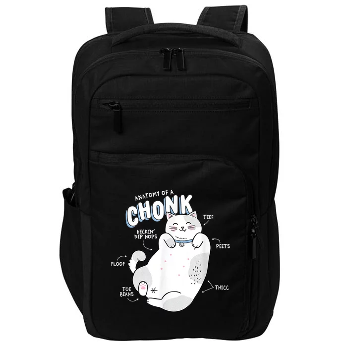 Funny Chonk Cat Meme Anatomy Of A Chonk Impact Tech Backpack