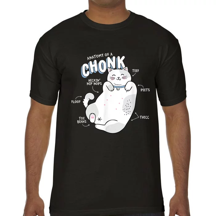 Funny Chonk Cat Meme Anatomy Of A Chonk Comfort Colors T-Shirt