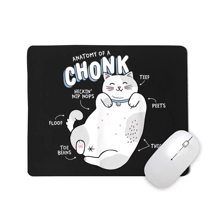 Funny Chonk Cat Meme Anatomy Of A Chonk Mousepad