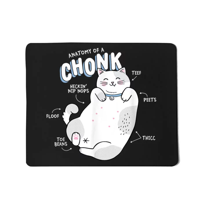 Funny Chonk Cat Meme Anatomy Of A Chonk Mousepad