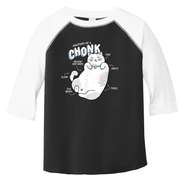 Funny Chonk Cat Meme Anatomy Of A Chonk Toddler Fine Jersey T-Shirt