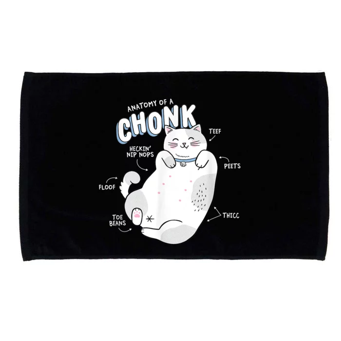 Funny Chonk Cat Meme Anatomy Of A Chonk Microfiber Hand Towel