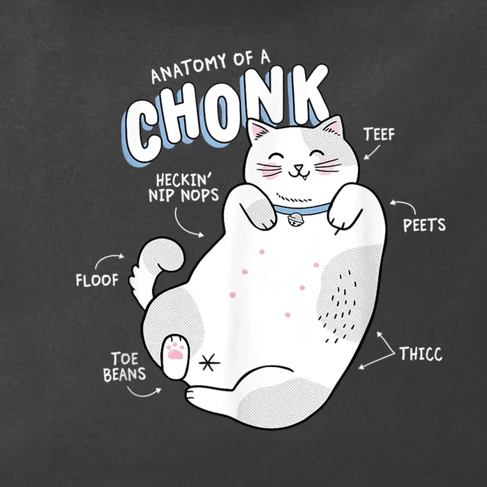 Funny Chonk Cat Meme Anatomy Of A Chonk Zip Tote Bag