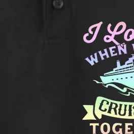 funny Couple Cruising Vacation Cruise Ship Dry Zone Grid Performance Polo