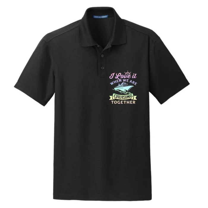 funny Couple Cruising Vacation Cruise Ship Dry Zone Grid Performance Polo