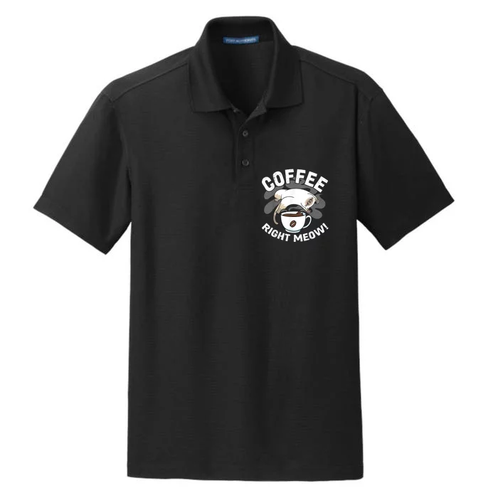 Funny Coffee , Coffee Lover , Cute Cat Dry Zone Grid Performance Polo