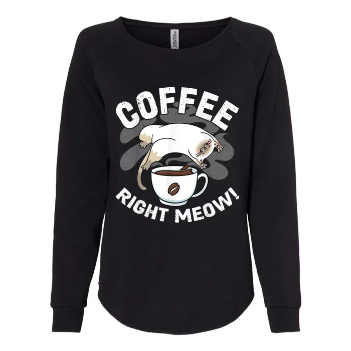 Funny Coffee , Coffee Lover , Cute Cat Womens California Wash Sweatshirt