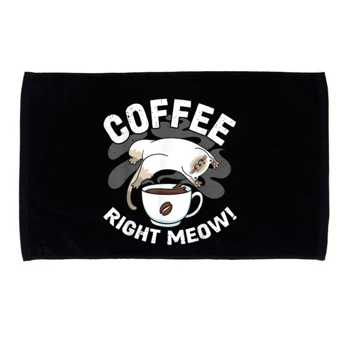 Funny Coffee , Coffee Lover , Cute Cat Microfiber Hand Towel